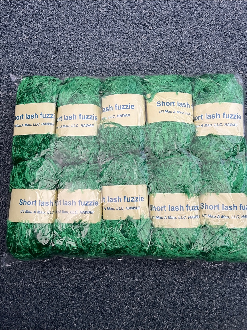Emerald Green Short Lash Fuzzie Eyelash Yarn - Emerald-pack of 10